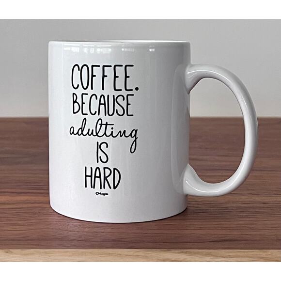 Novelty Mug “Coffee Because Adulting is Hard” Cup Coffee Tea - Picture 1 of 7